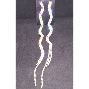 Long Rhinestone Fringe Statement Earrings …